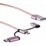 USB-kaabel ShiverPeaks BS14-50074 1m USB A USB C/Micro-USB B/Lightning