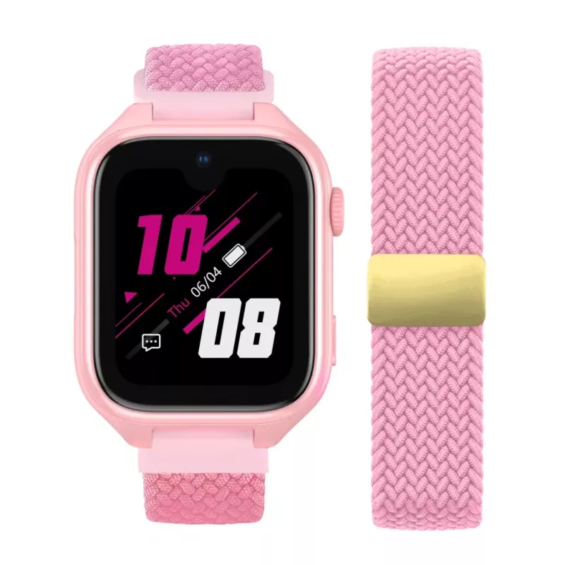 Nutikell Stelio Junior Pro AI 4G ST-SWJ102-PK — laste 4G kell, roosa