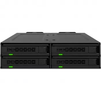 ICY DOCK - MB324V4P-B - ExpressCage - 4-Bay 15?mm U.2/U.3 SSD Wechselrahmen für 5,25-Einbauschacht  Werkzeugloses SSD-Montagesystem