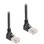 Võrgukaabel DeLOCK RJ45 Cat.6A S/FTP õhuke 90° ülespoole 0,5m must