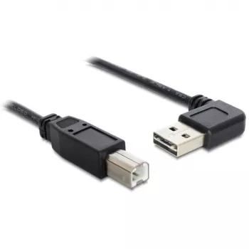 DeLOCK Easy - USB-kaabel - USB (M) vasakule/paremale nurga all, pööratav kuni USB tüüp B (M) - USB2.0 - 50 cm - Must (85167)