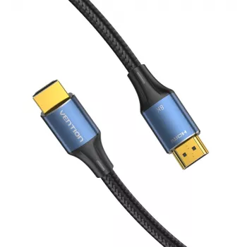 Vention puuvillase punutisega HDMI-A isane-isane HD kaabel 8K 5 m sinine alumiiniumisulamist tüüp