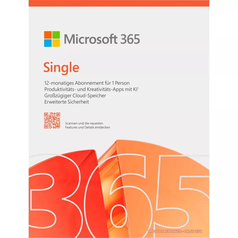 Microsoft 365 Personal [DE] 1Y Subscr. Medialess FY25H2 Windows >10 / MacOS ainult