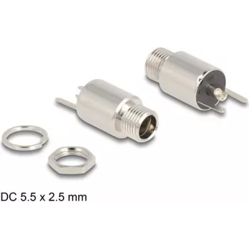DeLOCK pistik DC 5,5 x 2,5 mm emane paneelikinnitusega jootevalmistus 20 V 10 A