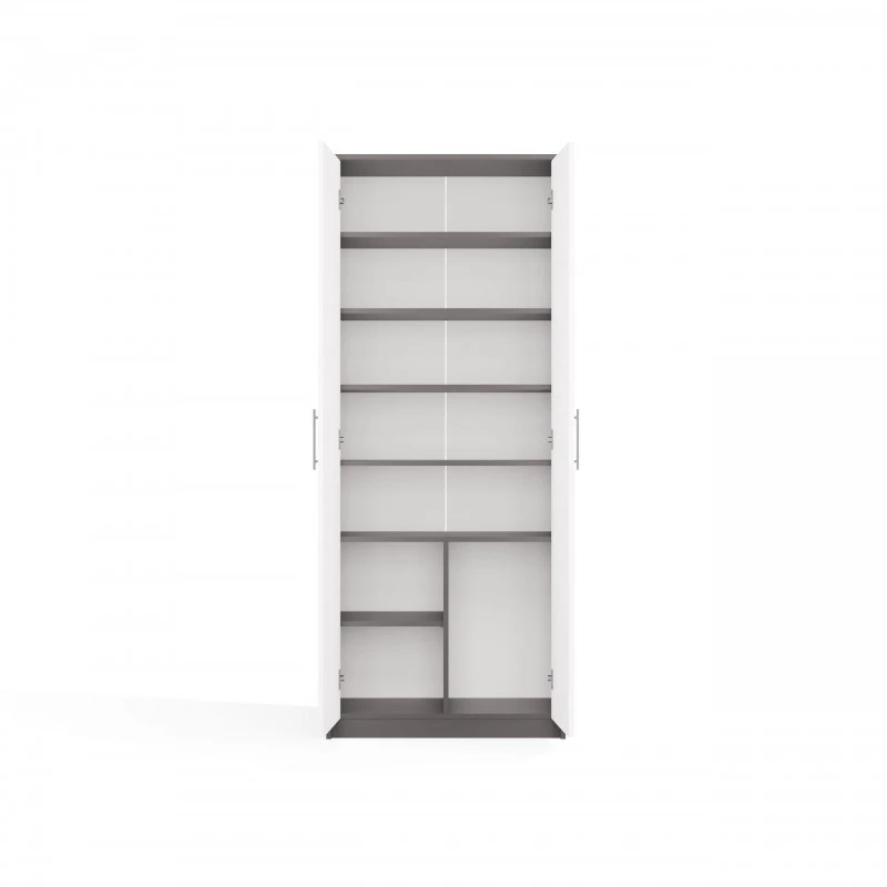 OLIV 2D CLOSED SHELVING UNIT, ANTHRACITE/Valge SET