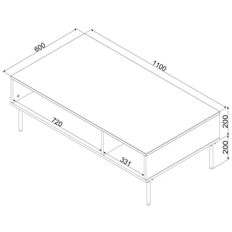 Cama PALAZZO BIS table/latrine 110x60x40 matt must