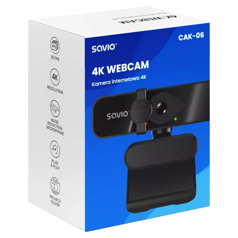 Savio CAK-06 veebikaamera 3840 x 2160 pikslit USB must