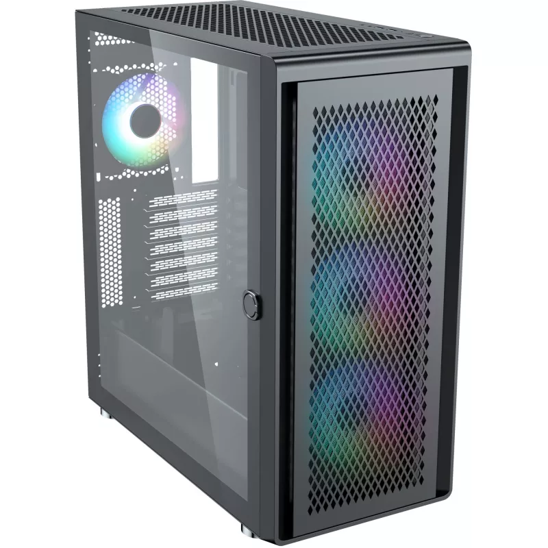 PC korpus Silentware Air 100 Must — kesk-torni ATX-ühilduv korpus, must viimistlus