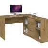 Sirge ristkülikukujuline arvutilauaplaat BIURKO PLUS ARTISAN, puitlaastplaat, 1200×500×760 mm, tammevärvi