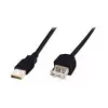 Digitus - USB-pikenduskaabel - USB tüüp A, 4-kontaktiline (M) - USB tüüp A, 4-kontaktiline (W) - 3,0 m (USB / USB2.0) - Must (AK-300202-030-S)