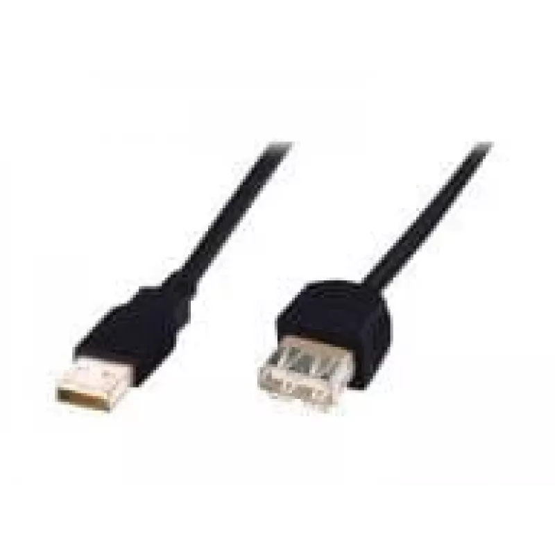 Digitus - USB-pikenduskaabel - USB tüüp A, 4-kontaktiline (M) - USB tüüp A, 4-kontaktiline (W) - 3,0 m (USB / USB2.0) - Must (AK-300202-030-S)