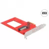 DeLOCK PCI Express x4 kaart 1 sisemisele U.3-le punane hõbedane