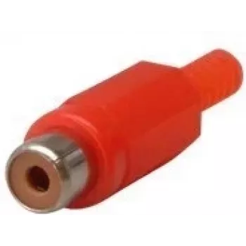 RCA-pistikupesa, tähis punane, kaabliläbimõõdule kuni 4 mm (10805B)