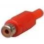 RCA-pistikupesa, tähis punane, kaabliläbimõõdule kuni 4 mm (10805B)
