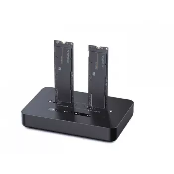 GEMBIRD lauaarvuti kahe kettaga USB USB-C M.2 NVMe ja SATA SSD dokkimisjaam DD2-U3M2, toetab M.2 2242, 20 Gbit/s, RTL9210B