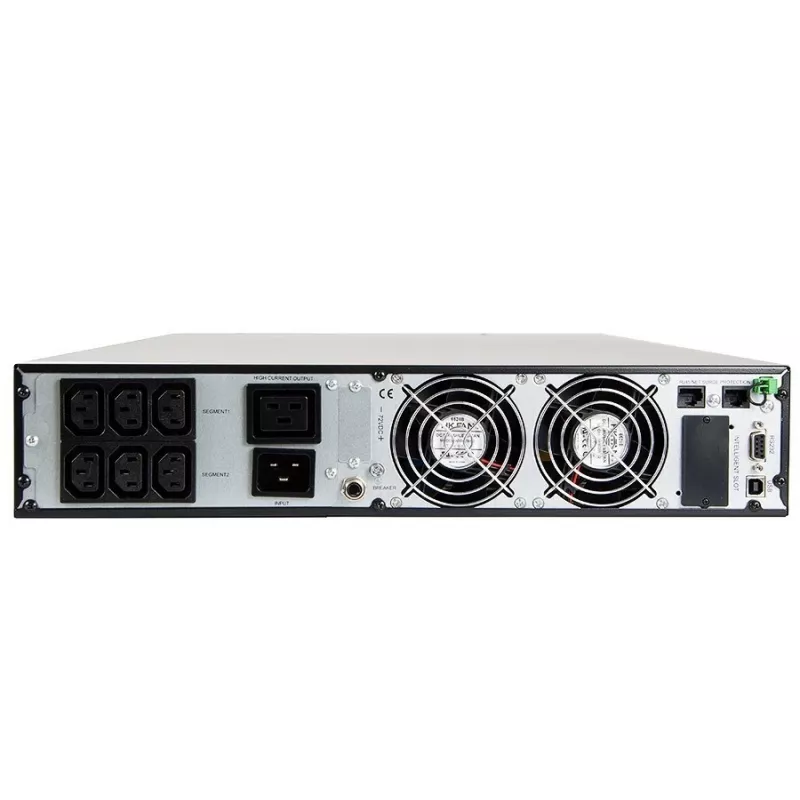 Katkematu toiteplokk roheline Cell UPS15 — online topeltkonversioon 3 kVA (2700 W), 6 vahelduvvoolupistikut, puhas siinus, LCD, torn, 6×12V/9Ah akud