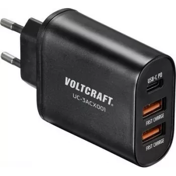 VOLTCRAFT UC-3ACX001 VC-12231145 USB-laadija pistikupesa Väljundvool (max.) 3000 mA 3 x USB, USB-C™ pistikupesa (Power Delivery) (VC-12231145)
