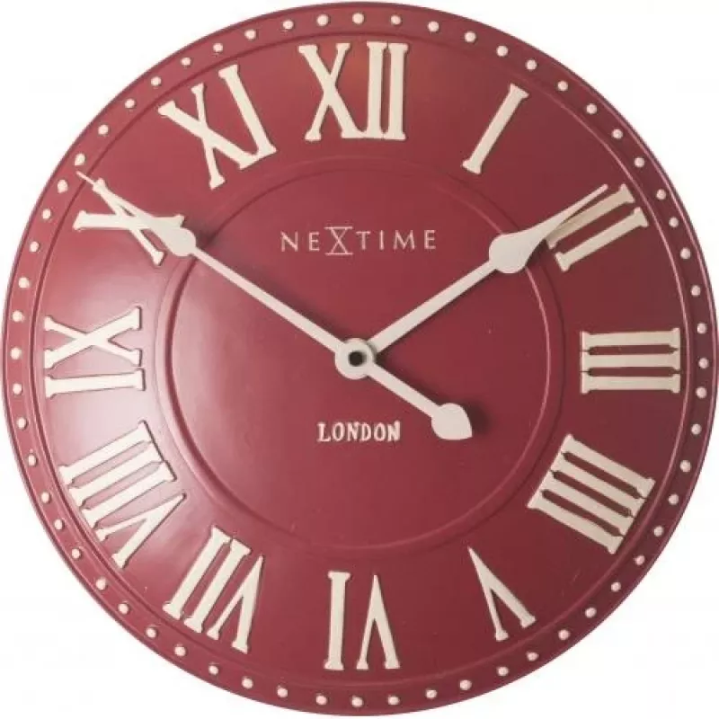 NeXtime kell 3083ro London Roman, Ø34,5 cm, seinale, punane/valge