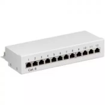 Wentronic Goobay CAT 6 Mini/Desktop Patch Panel, 12 Port, hall - STP Shielded, hall (69306)