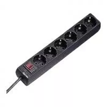 Hama 00030394 liigpingekaitse must 6 vahelduvvoolupesa 230 V 1,4 m