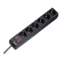 Hama 00030394 liigpingekaitse must 6 vahelduvvoolupesa 230 V 1,4 m