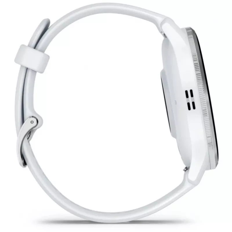 Nutikell GARMIN Venu 3 — 1,4-tolline AMOLED, 45 mm korpus, GPS, Wi‑Fi, 8 GB, hõbedane/valge, silikoonrihm
