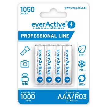 Laetav AAA NiMH akupakk everActive EVHRL03-1050 1,2 V — 4 tk, 1050 mAh