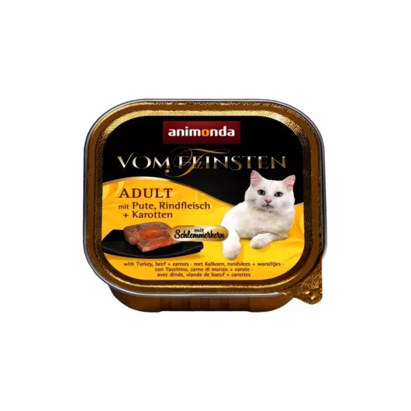 ANIMONDA Vom Feinsten Adult kalkun, veiseliha ja porganditega - märg kassitoit - 100g