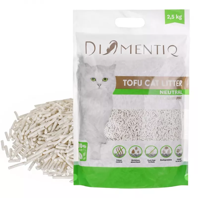 DIAMENTIQ Tofu Neutral Ultra kleepuv - taimne kassiliiv - 2.5 kg