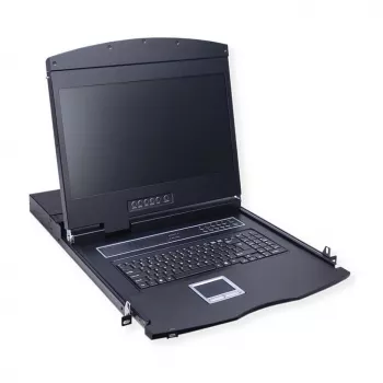 Rack-konsool VALUE 26.99.0123, 17-tolline (43,2 cm) LCD, 1280×1024, 1U, prantsuse klaviatuur, must
