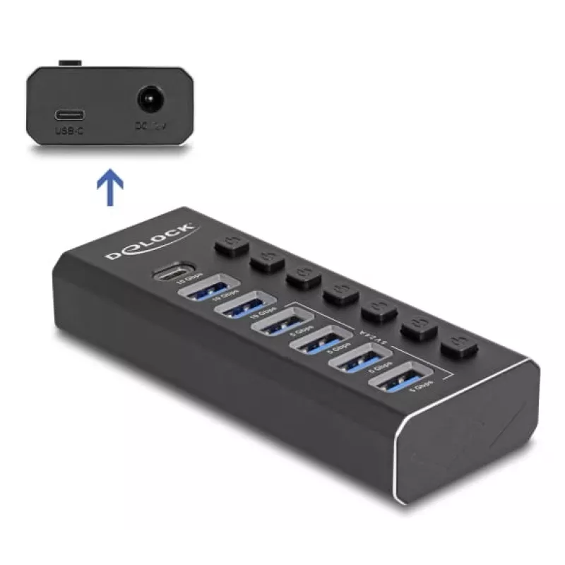 DeLOCK 64326 liidese jaotur USB 3.2 Gen 2 (3.1 Gen 2) Type-C 10000 Mbit/s must