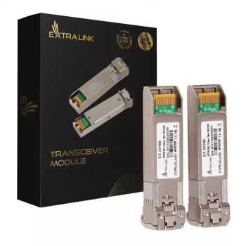 Extralink SFP28 25G 2-Pack | SFP28 moodul | 25Gbps, LC/UPC dupleks, 1310nm, 10km, ühemoodiline, DOM võrgusaatja-vastuvõtja moodul