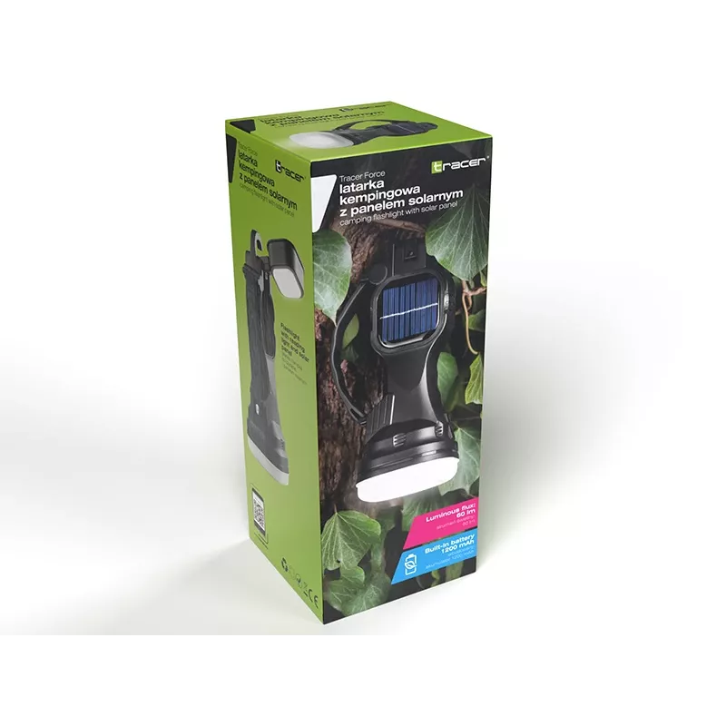 Taskulamp TRACER Camping Torch 47140 päikeseenergial laetav, veekindel