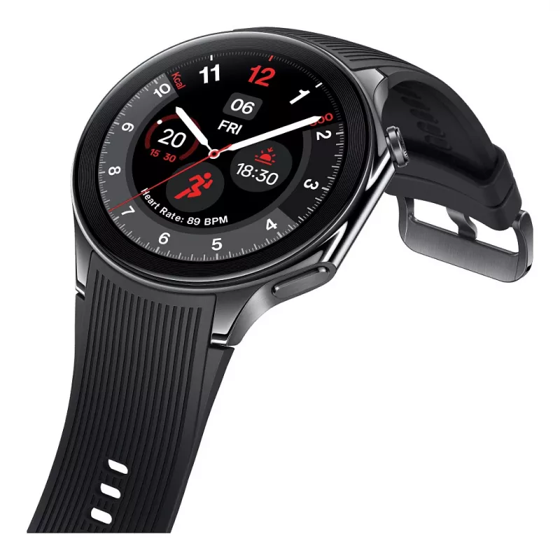 OnePlus Watch 2 - 46 mm - nutikell rihmaga - Fluoroelastomeer - Randme suurus: 140-210 mm - Ekraan 3,63 cm (1,43)