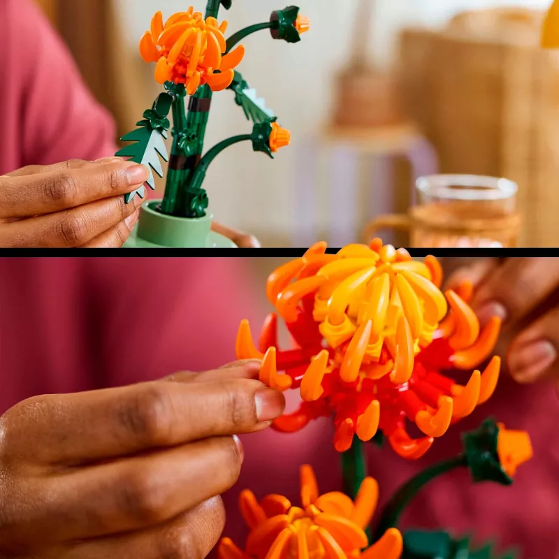LEGO Icons Krüsanteemilille ehituskomplekt loominguline mudelikomplekt täiskasvanutele kunsttaime ehitamiseks kingitus naistele meestele talle või talle kodu kontor