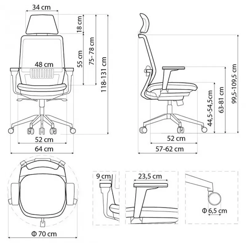 SPECTRUM Ergonoomiline kontoritool must