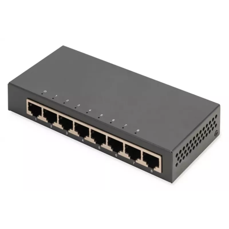 Mittehallatav kommutaator Digitus 8-pordine Gigabit Ethernet 10/100/1000 metallkorpusega