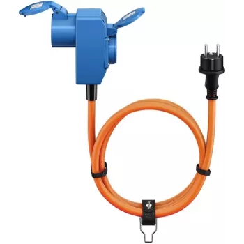 Goobay matkajate adapterjuhe 1,5 m oranž CEE-pistik pistikupesa külge ühendamiseks IP44