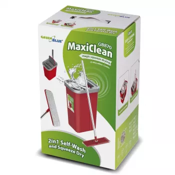 GB870 MaxiClean Lamepp-mopi komplekt 2-in-1 puhastusämbri ja 5,7L mahutavusega, põrandapesuvahend, puhastussüsteem, 360° pöörlev mopi pea