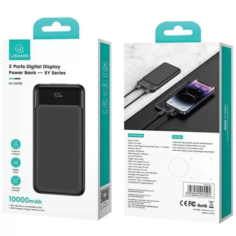 USAMS laadija USA001631 30 W, 1x USB-C ja 1x USB-A kiirlaadimine