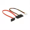 SATA kaabel DeLOCK 0,3 m SATAIII 7 pin + Floppy 4 pin / SATAIII 22 pin