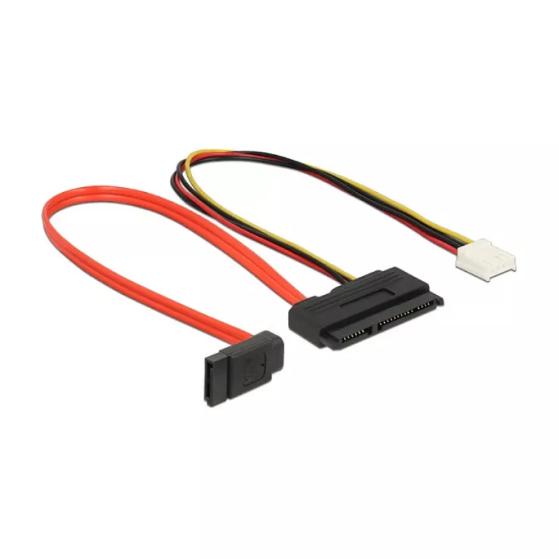 SATA kaabel DeLOCK 0,3 m SATAIII 7 pin + Floppy 4 pin / SATAIII 22 pin