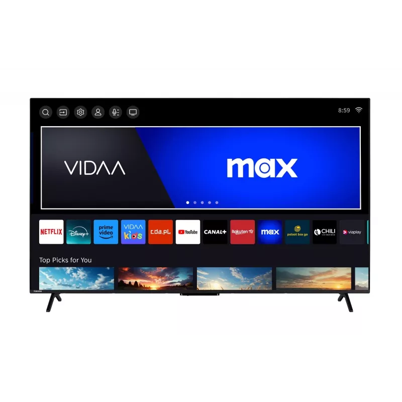 TV Toshiba 65UV2463DG 65 tolli (165,1 cm) 4K Ultra HD DLED Smart TV, 3840×2160, VIDAA, Wi‑Fi, 300 cd/m², must