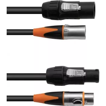 EUROLITE DT-2 DMX IP T-Con 3-tihvtiline XLR kombineeritud kaabel, 1,5 m