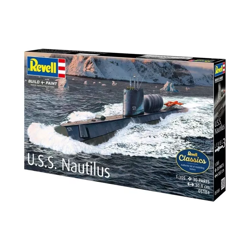 Plastikust mudellaev REVELL U.S.S. Nautilus mõõtkavas 1:305, komplekt 05184