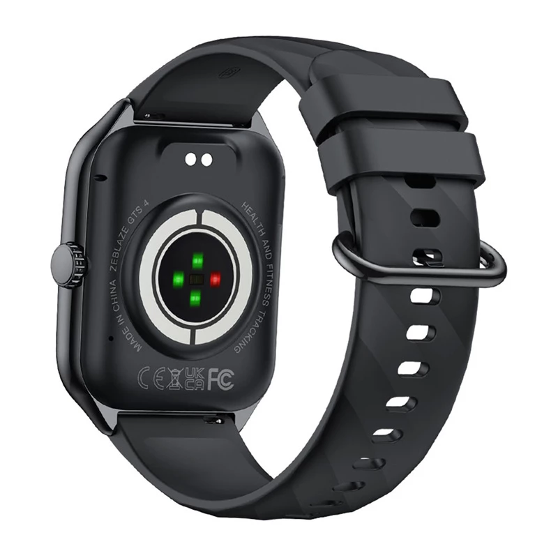 Nutikell Zeblaze GTS 4 — 1,94 tolli (4,93 cm) AMOLED, 466×466 px, puuteekraan, Wi‑Fi, silikoonrihm, must