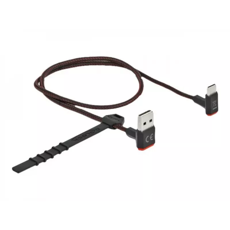 USB-kaabel DeLOCK EASY-USB 2.0 Type-A-pistik USB-C isasele nurgeline 0,5 m must