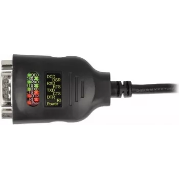 Delock USB Type-A to Serial DB9 adapter 9 LED RS-232 testeriga - jadaadapter - USB - RS-232 x 1 - must (90497)