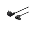 Toitekaabel SAVIO CL-116 — 1,8 m, must, nurga all toitepistik tüüp C kuni nurga all IEC C13, 3-sooneline 0,5 mm²
