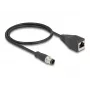 DeLOCK M12 adapterkaabel D-kodeeringuga 4-pin isane RJ45 emasele 50 cm
